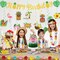 Hawaiian Happy Birthday Banner,Luau Birthday Party Decorations Aloha Summer Beach Themed Glittery Flower Garland Tiki Flamingo Pineapple Palm Leaves Tropical Party Decorations for Birthday Decor